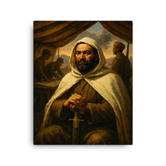 Abd el Krim at the Rif War command tent canvas print on a plain backdrop in size 16"x20".
