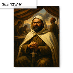 Abd el Krim at the Rif War command tent metal print on a plain backdrop in size 12"x16".
