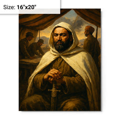 Abd el Krim at the Rif War command tent metal print on a plain backdrop in size 16"x20".