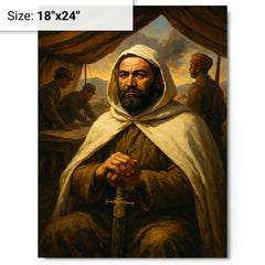 Abd el Krim at the Rif War command tent metal print on a plain backdrop in size 18"x24".