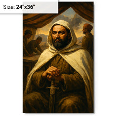 Abd el Krim at the Rif War command tent metal print on a plain backdrop in size 24"x36".