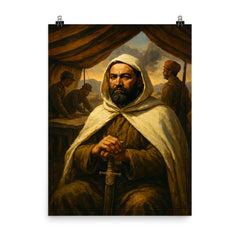 Abd el Krim at the Rif War command tent poster on a plain backdrop in size 8"x10".