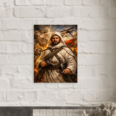 Abd el Krim in Rif resistance regalia metal print mockup