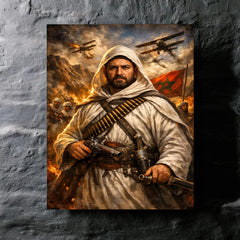 Abd el Krim in Rif resistance regalia metal print mockup