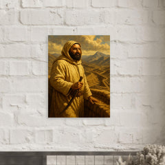 Abd el Krim surveying Rif mountain trenches metal print mockup