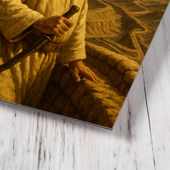 Abd el Krim surveying Rif mountain trenches metal print mockup
