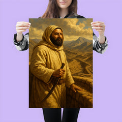 Abd el Krim surveying Rif mountain trenches poster 3