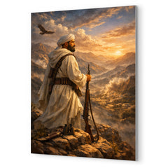 Abd el Krim surveying Rif mountains metal print mockup