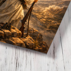 Abd el Krim surveying Rif mountains metal print mockup