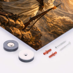Abd el Krim surveying Rif mountains metal print mockup