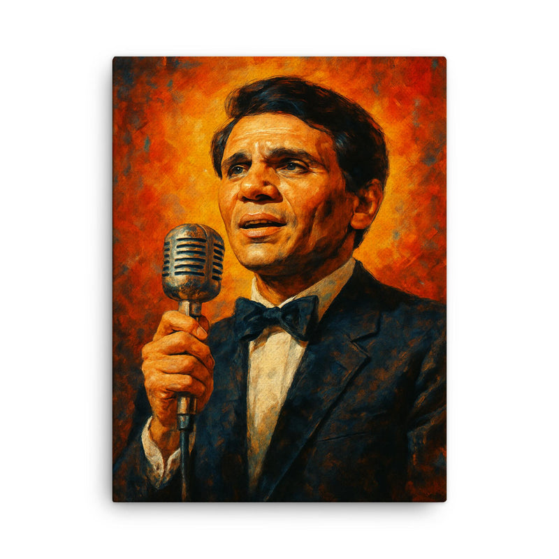 Abdel Halim Hafez canvas print on a plain backdrop in size 18