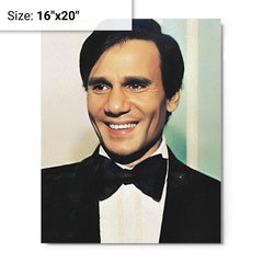 Abdel Halim Hafez metal print on a plain backdrop in size 16"x20".