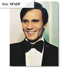 Abdel Halim Hafez metal print on a plain backdrop in size 18"x24".