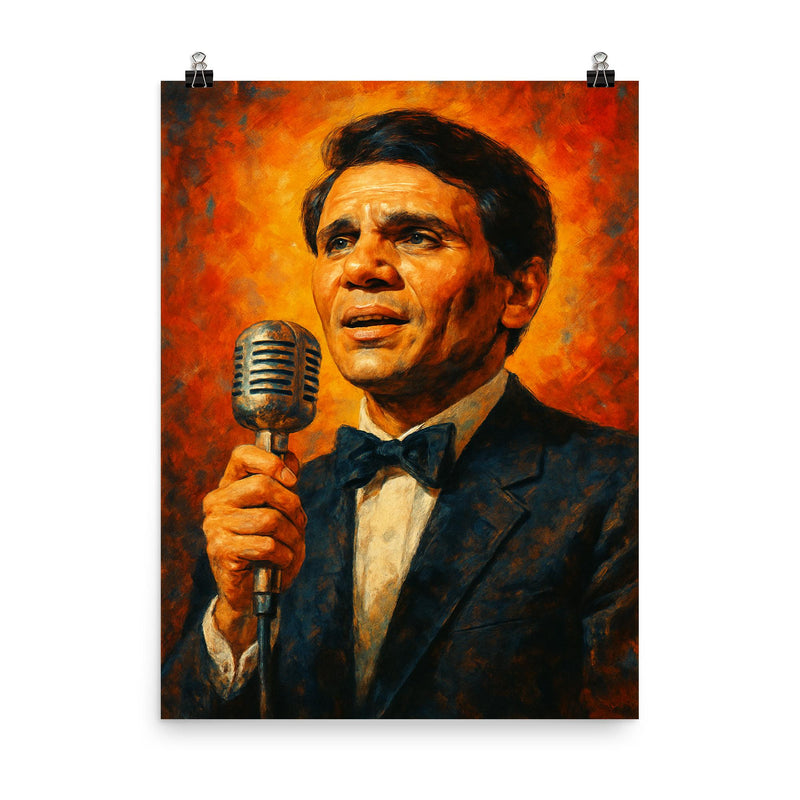 Abdel Halim Hafez poster on a plain backdrop in size 8