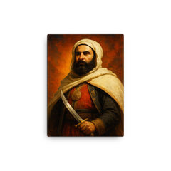 Abdelkader El Djezairi canvas print on a plain backdrop in size 12"x16".