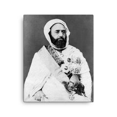 Abdelkader El Djezairi canvas print on a plain backdrop in size 16"x20".