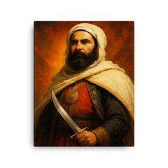 Abdelkader El Djezairi canvas print on a plain backdrop in size 16"x20".