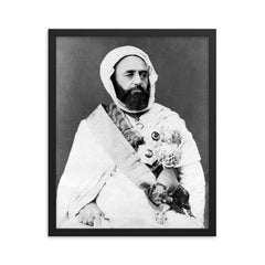 Abdelkader El Djezairi framed print on a plain backdrop in size 16"x20".