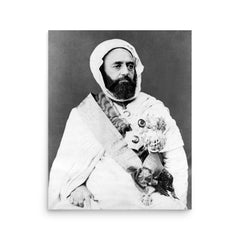 Abdelkader El Djezairi poster on a plain backdrop in size 16"x20".
