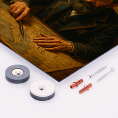 Abdülhamid II in paranoid map room metal print mockup