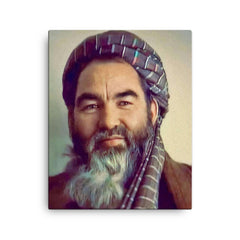Abdul Ali Mazari canvas print on a plain backdrop in size 16"x20".