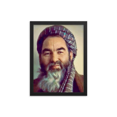 Abdul Ali Mazari framed print on a plain backdrop in size 12"x16".