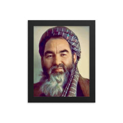 Abdul Ali Mazari framed print on a plain backdrop in size 8"x10".