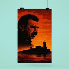 Abdullah Öcalan prison island silhouette rejected poster 6