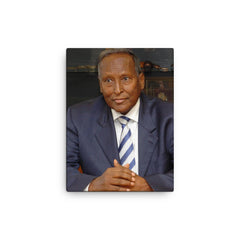 Abdullahi Yusuf Ahmed canvas print on a plain backdrop in size 12"x16".