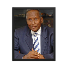 Abdullahi Yusuf Ahmed framed print on a plain backdrop in size 16"x20".