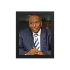 Abdullahi Yusuf Ahmed framed print on a plain backdrop in size 8"x10".