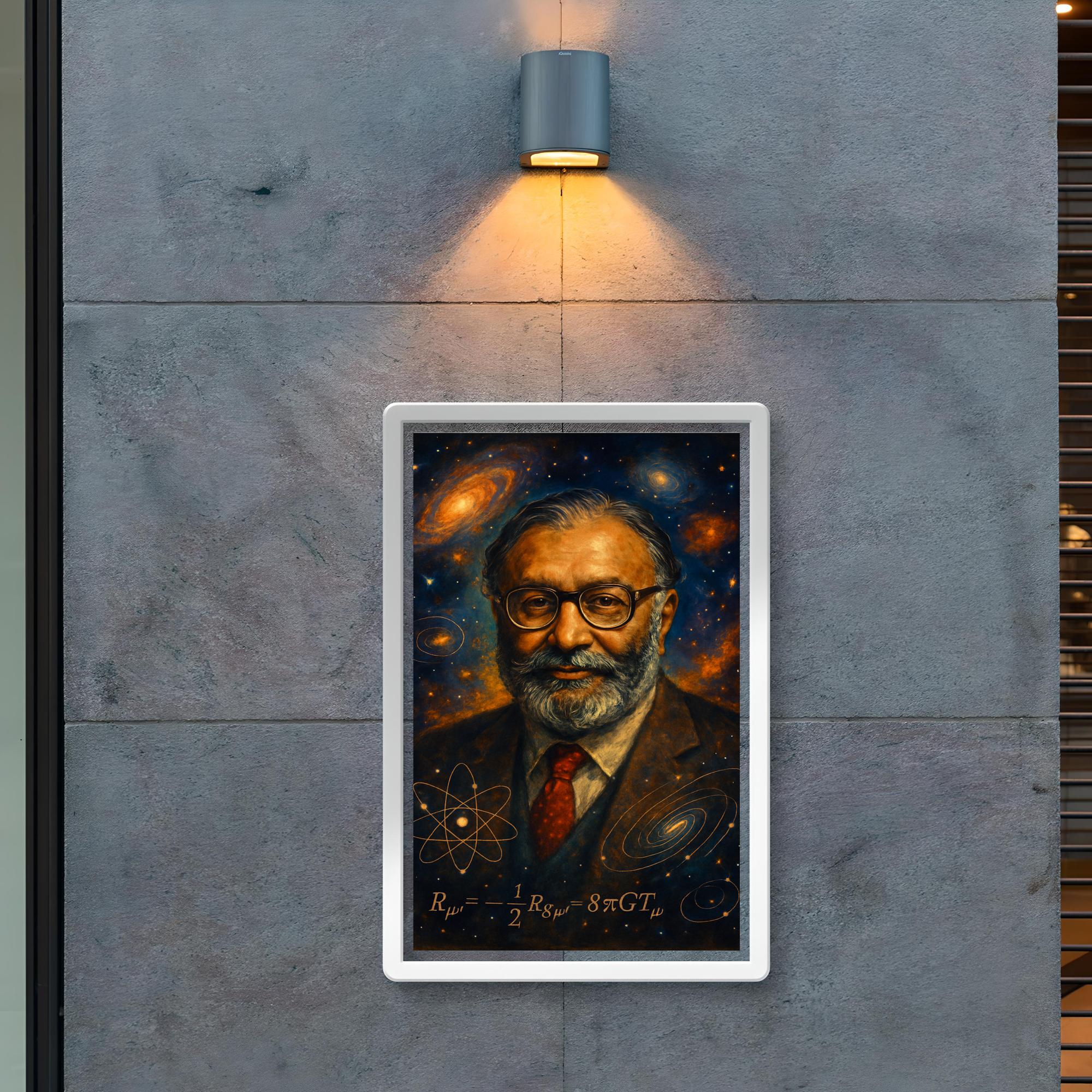 Physics Portrait Abdus Salam Cosmic Physics Portrait Poster Print Wall Art – Noveltees