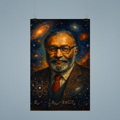 Abdus Salam cosmic physics portrait poster 9