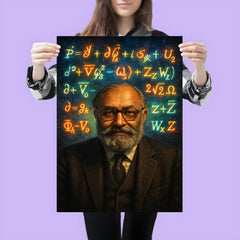Abdus Salam under luminous electroweak equations poster 3
