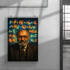 Abdus Salam under luminous electroweak equations poster 4