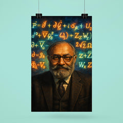 Abdus Salam under luminous electroweak equations poster 6