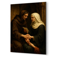 Abelard and Héloïse forbidden letters scene metal print mockup