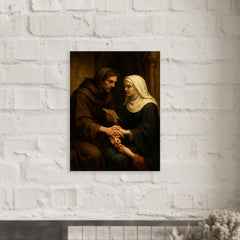 Abelard and Héloïse forbidden letters scene metal print mockup