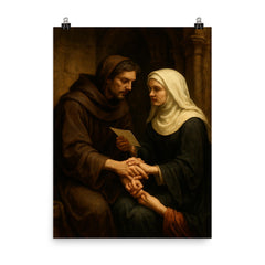 Abelard and Héloïse forbidden letters scene poster on a plain backdrop in size 8"x10".