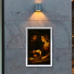 Abelard and Heloise exchanging secret letters by candlelight poster 2