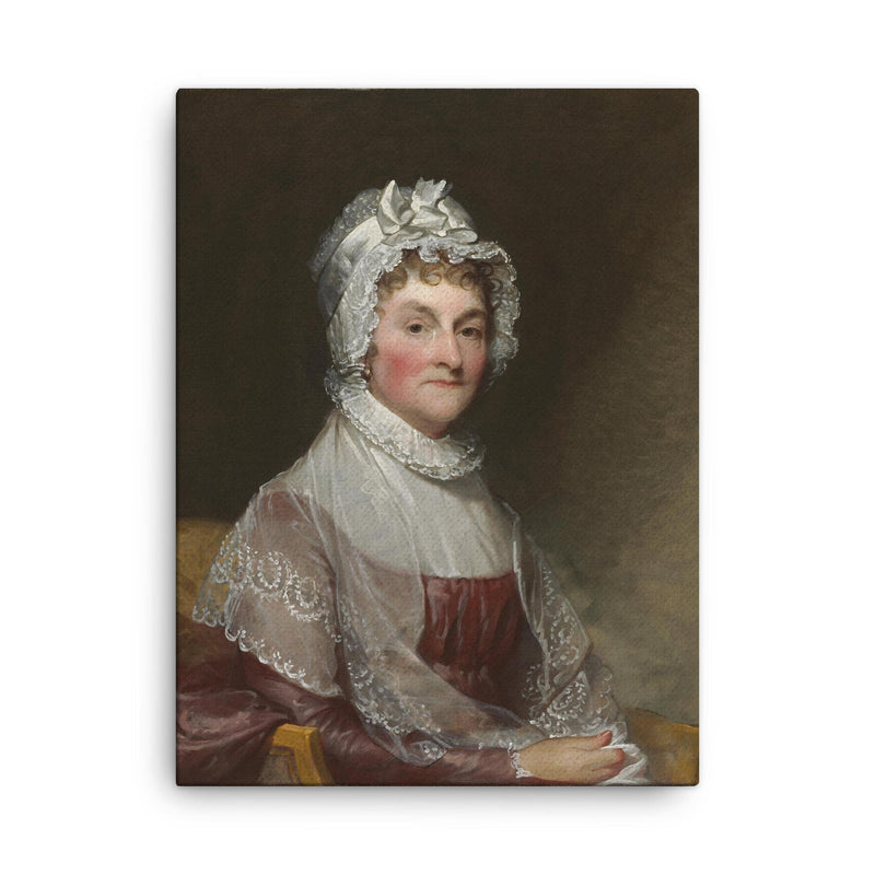 Abigail Adams canvas print on a plain backdrop in size 18