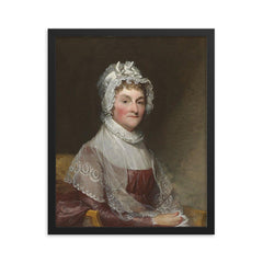 Abigail Adams framed print on a plain backdrop in size 16"x20".