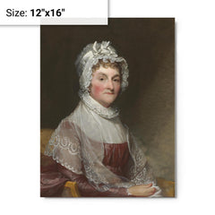 Abigail Adams metal print on a plain backdrop in size 12"x16".