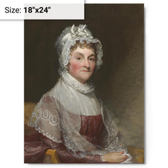 Abigail Adams metal print on a plain backdrop in size 18"x24".