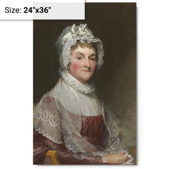 Abigail Adams metal print on a plain backdrop in size 24"x36".