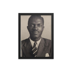 Abioseh Nicol framed print on a plain backdrop in size 12"x16".