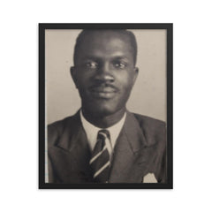Abioseh Nicol framed print on a plain backdrop in size 16"x20".