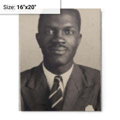 Abioseh Nicol metal print on a plain backdrop in size 16"x20".