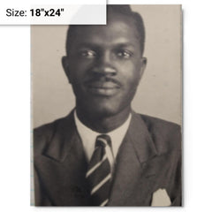 Abioseh Nicol metal print on a plain backdrop in size 18"x24".