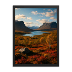 Abisko Lapporten Tjuonavagge Sweden framed print on a plain backdrop in size 18"x24".